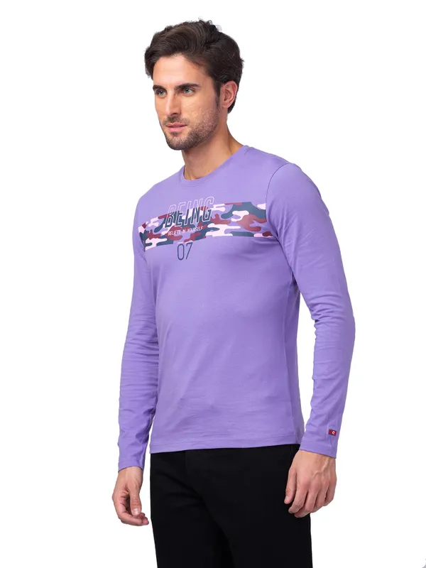 Being Human Regular Fit Men Crew Neck T Shirts Paisley Purple